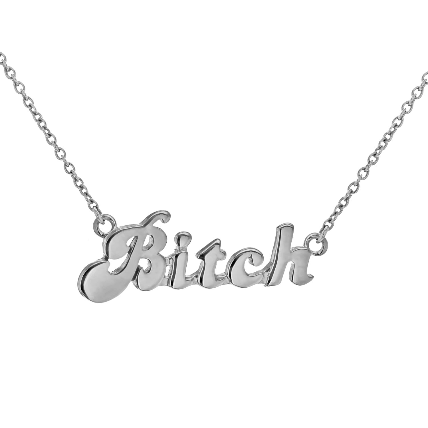 True Rocks Women's Sterling Silver Bitch Necklace