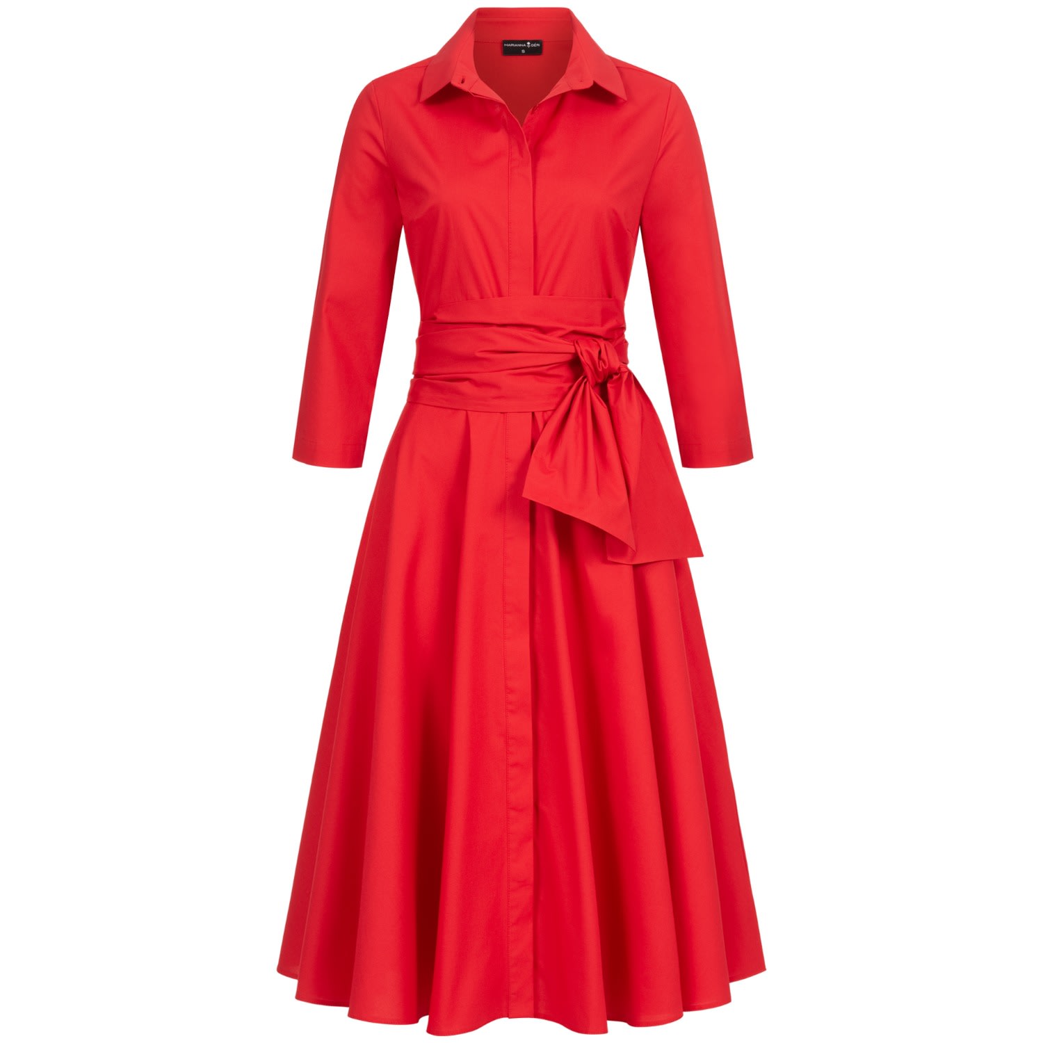 Women’s Shirtdress With Tie Belt Red Small Marianna DÃ©ri