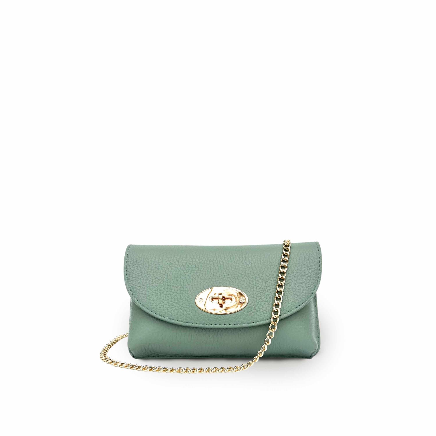 Apatchy London Women's Green The Mila Mint Leather Phone Bag In Black