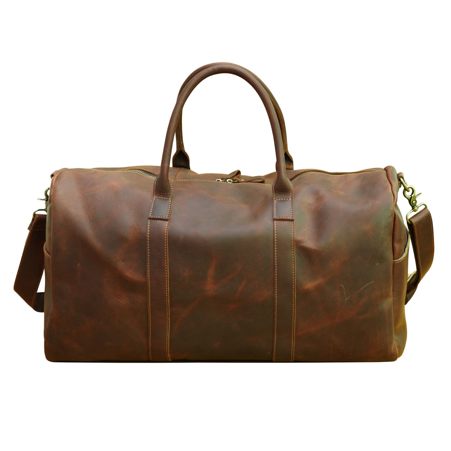 Men's Genuine Leather Holdall - Brown | Touri