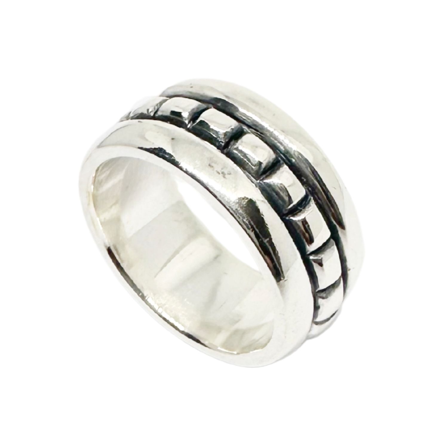 Tg-jewellery By Tamara Gervasio Black / Silver The Square Men's Chunky Ring Handmade In Sterling Silver