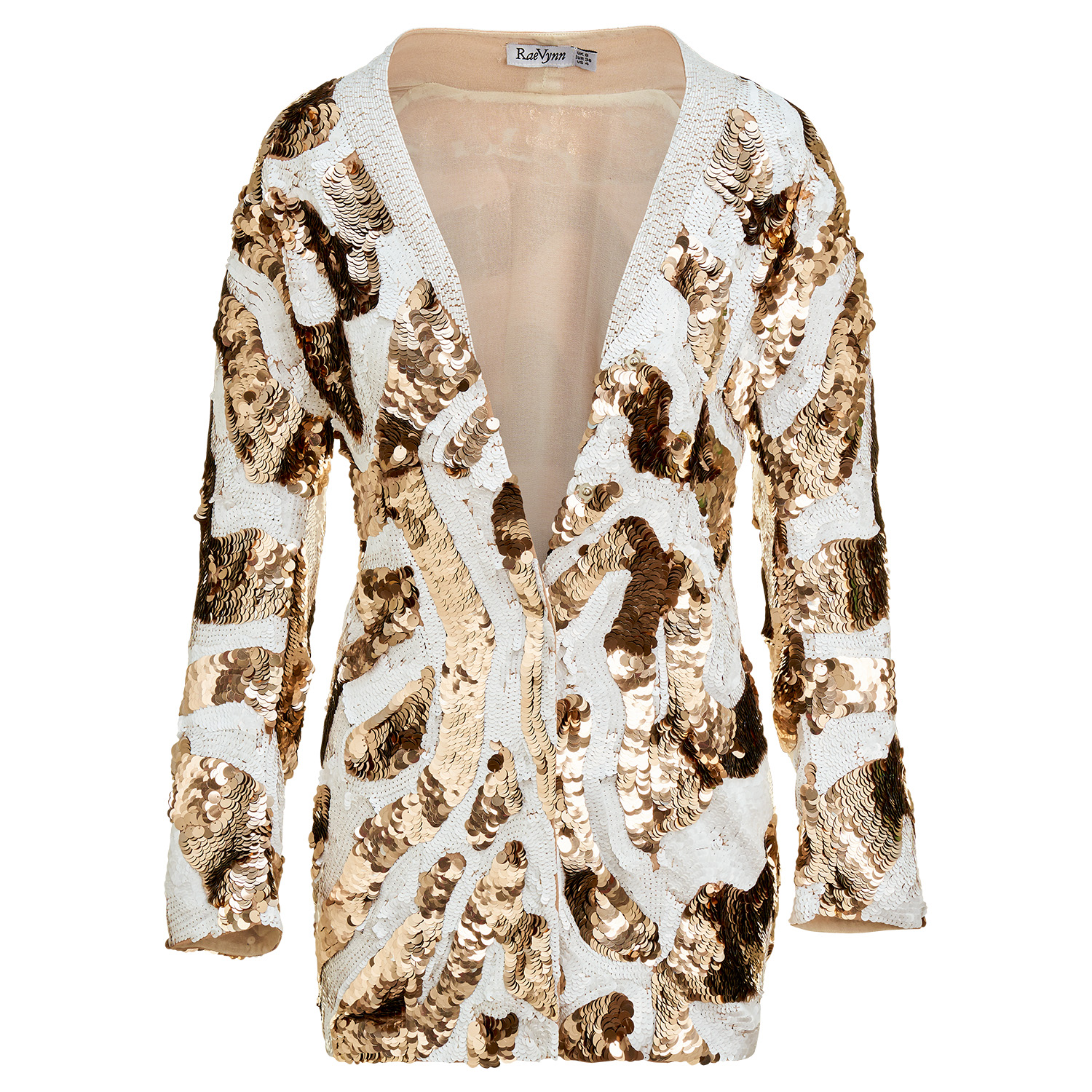 Venus Blazer Dress In Sequins RaeVynn Wolf Badger
