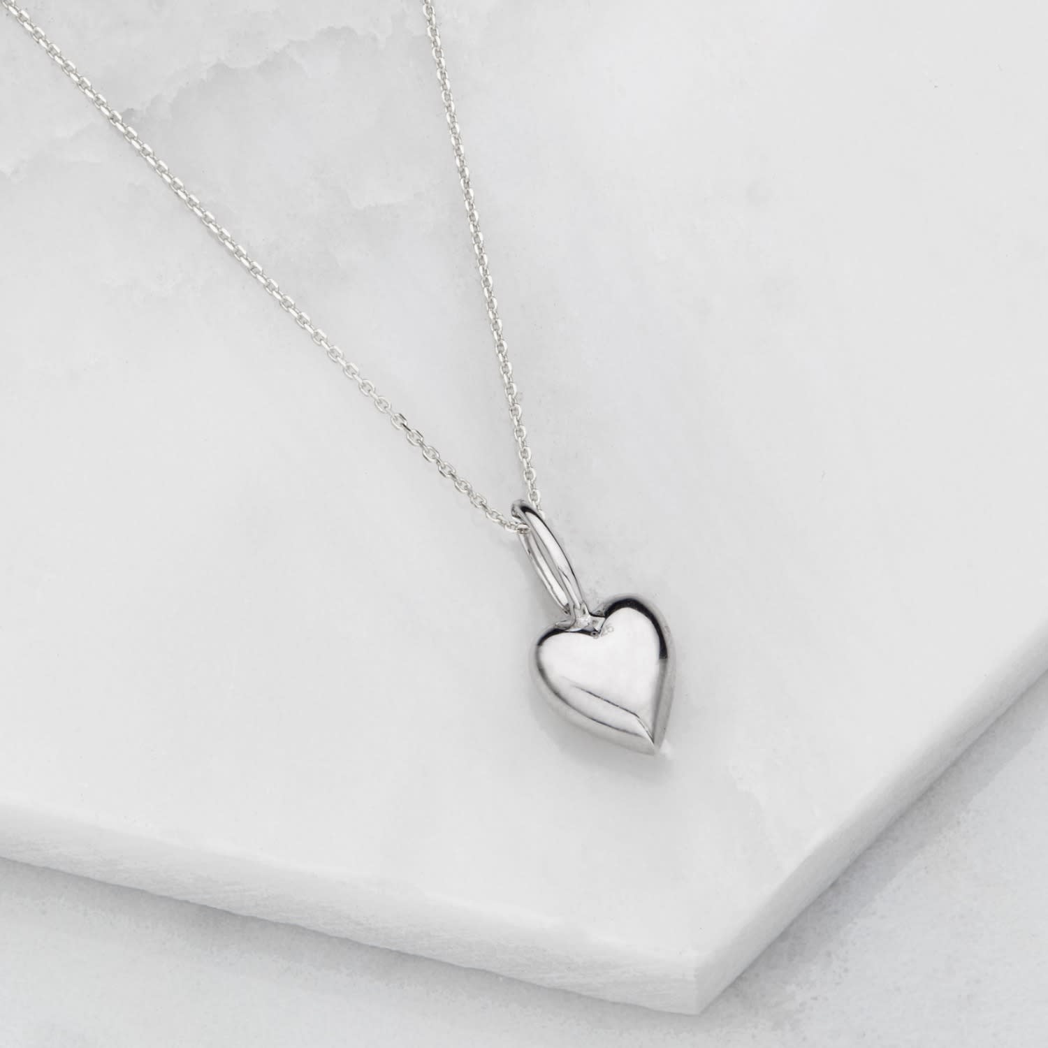 Sterling Silver Heart Pendent Necklace – 100Sterling