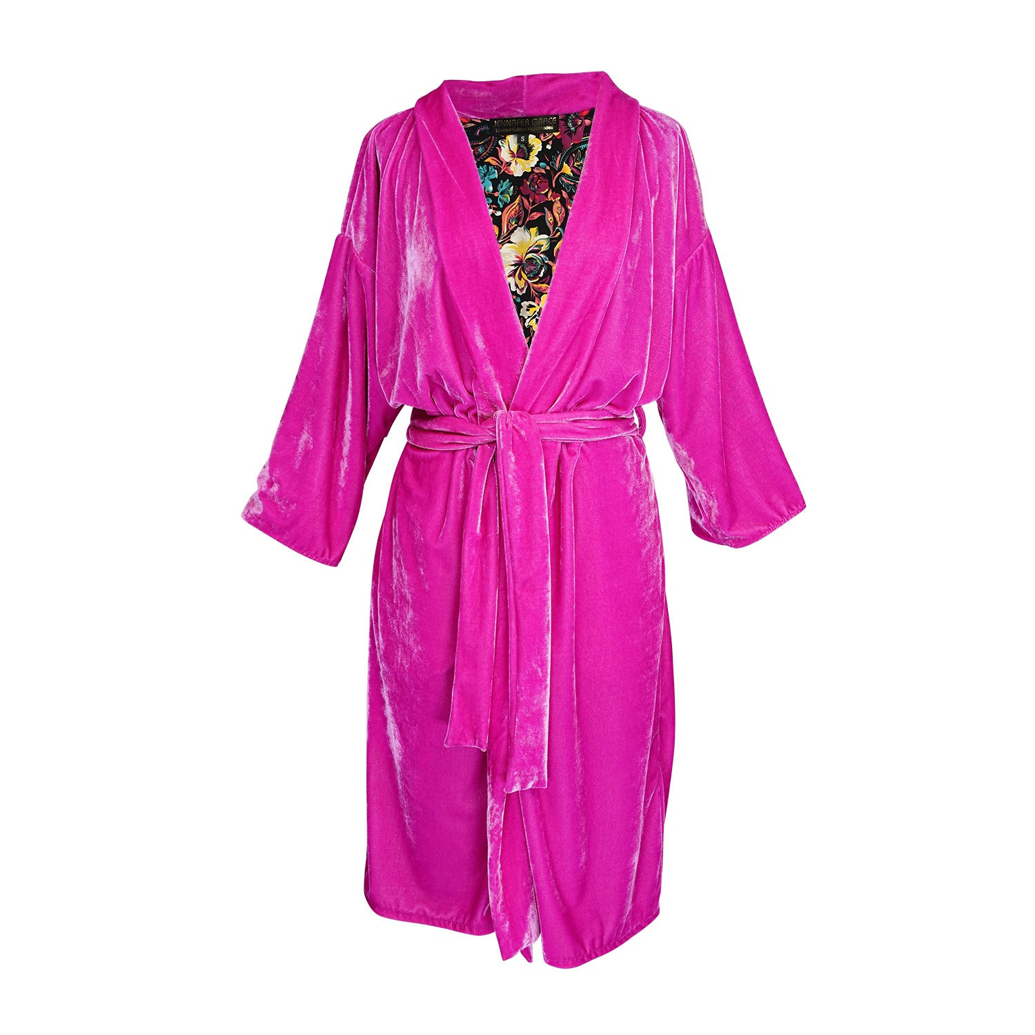 Jennafer Grace Women's Pink / Purple Azalea Velvet Reversible Koi Kimono In Pink/purple