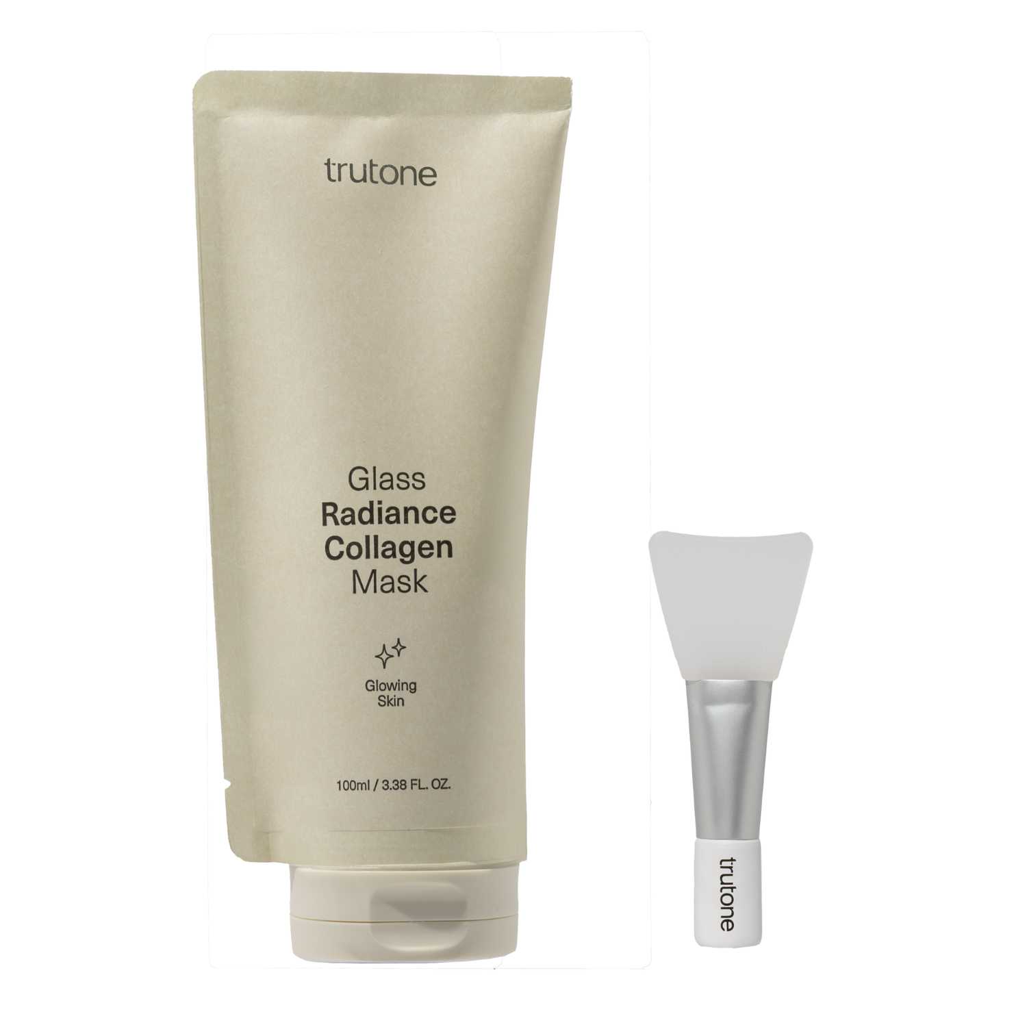 Trutone Beauty Neutrals Glass Radiance Collagen Mask + Bamboo Applicator