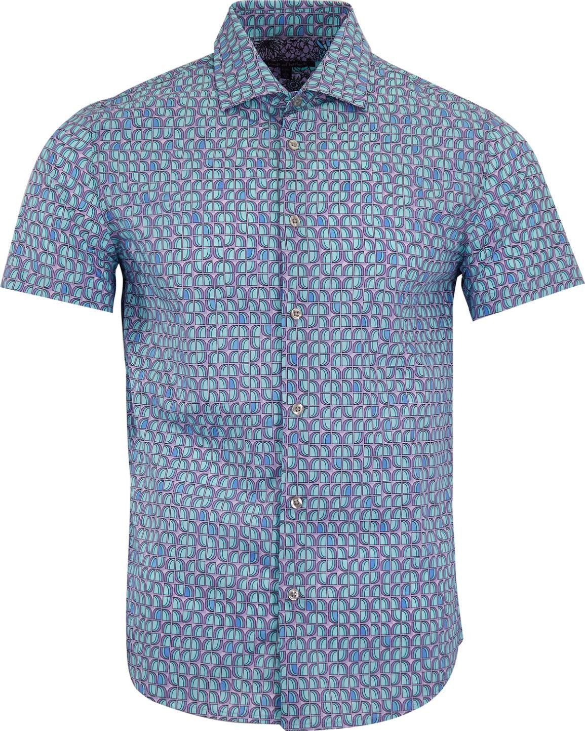 Lords Of Harlech Men's Green Scott Petal Trio Shirt - Spearmint In Green