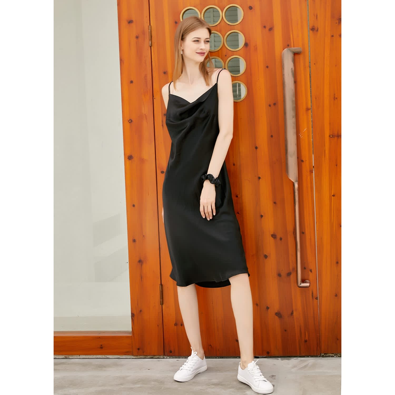 Rebirth Of Venus Pure Silk Slip Dress - Black | Soft Strokes Silk | Wolf &  Badger