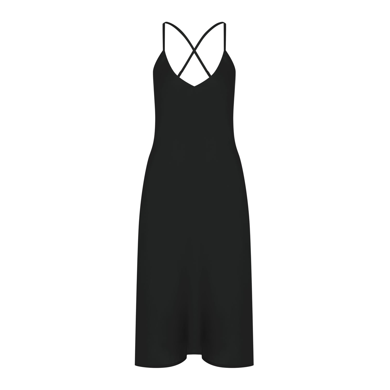 House Of Silk Women's Silky Sateen Slip Dress Black In Black