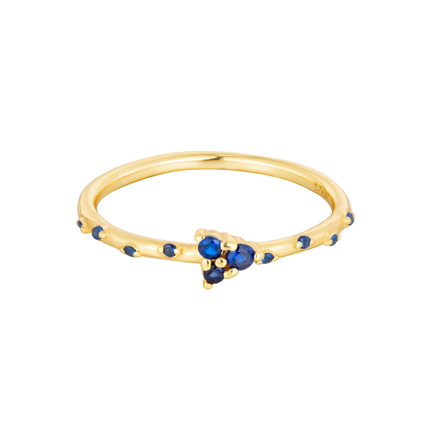 Women’s 22Ct Gold Vermeil Sapphire Cz Trio Ring Seol + Gold