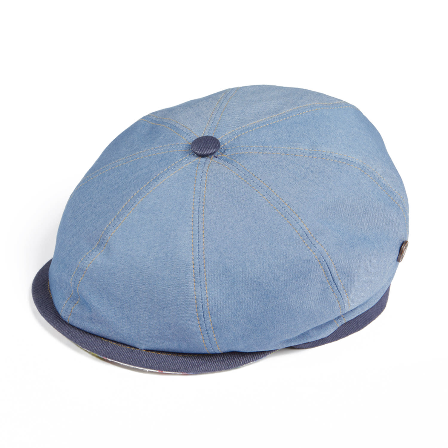 Dasmarca Hats Men's Theo Blue Cotton Fitted Peaky Bakerboy Newsboy Italian Summer Cap In Blue