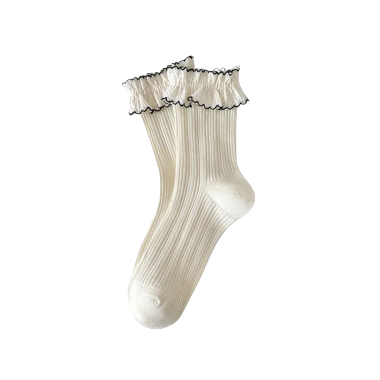 High Heel Jungle By Kathryn Eisman Women's White Sheer Frilly Socks
