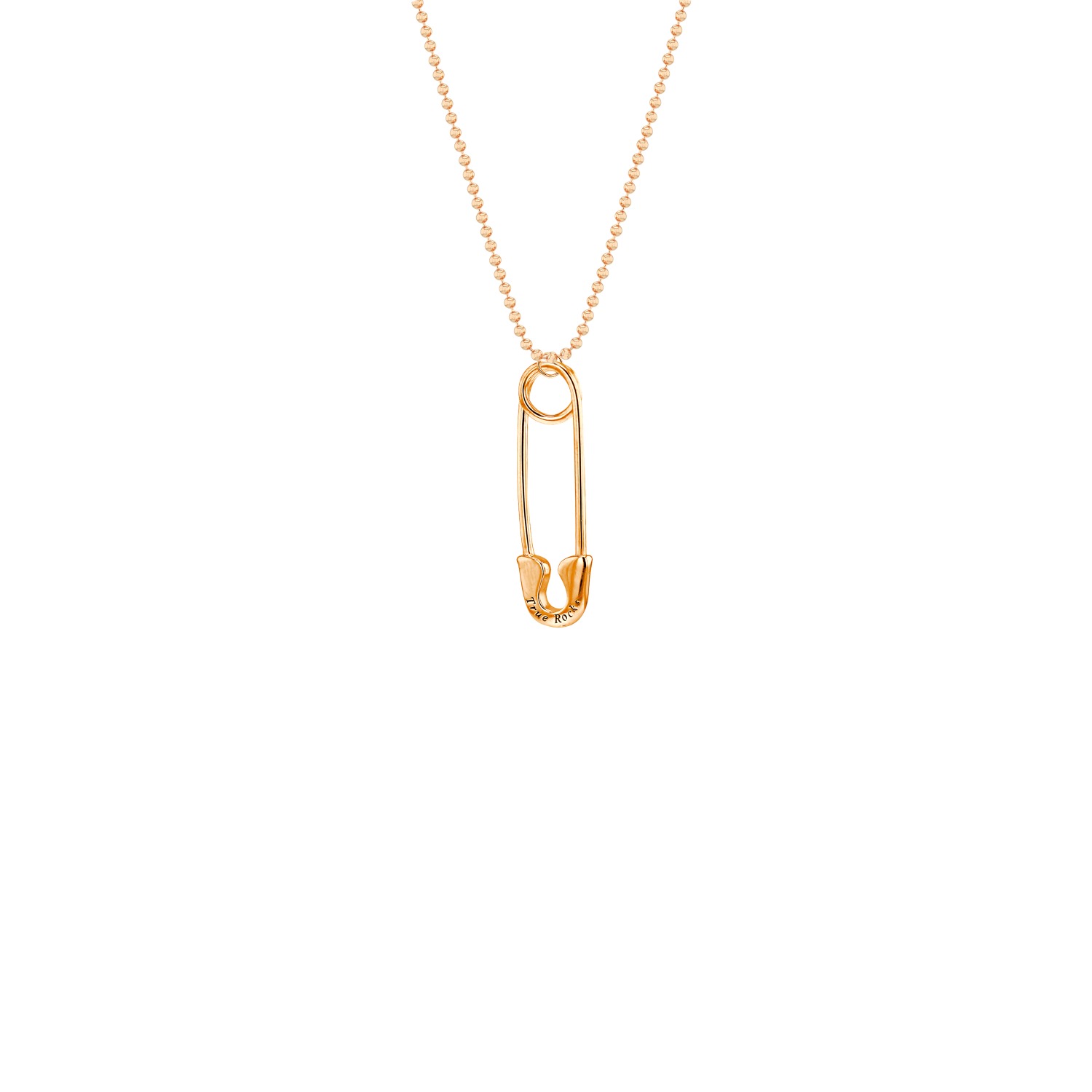 Women’s Medium Safety Pin Necklace Rose Gold True Rocks