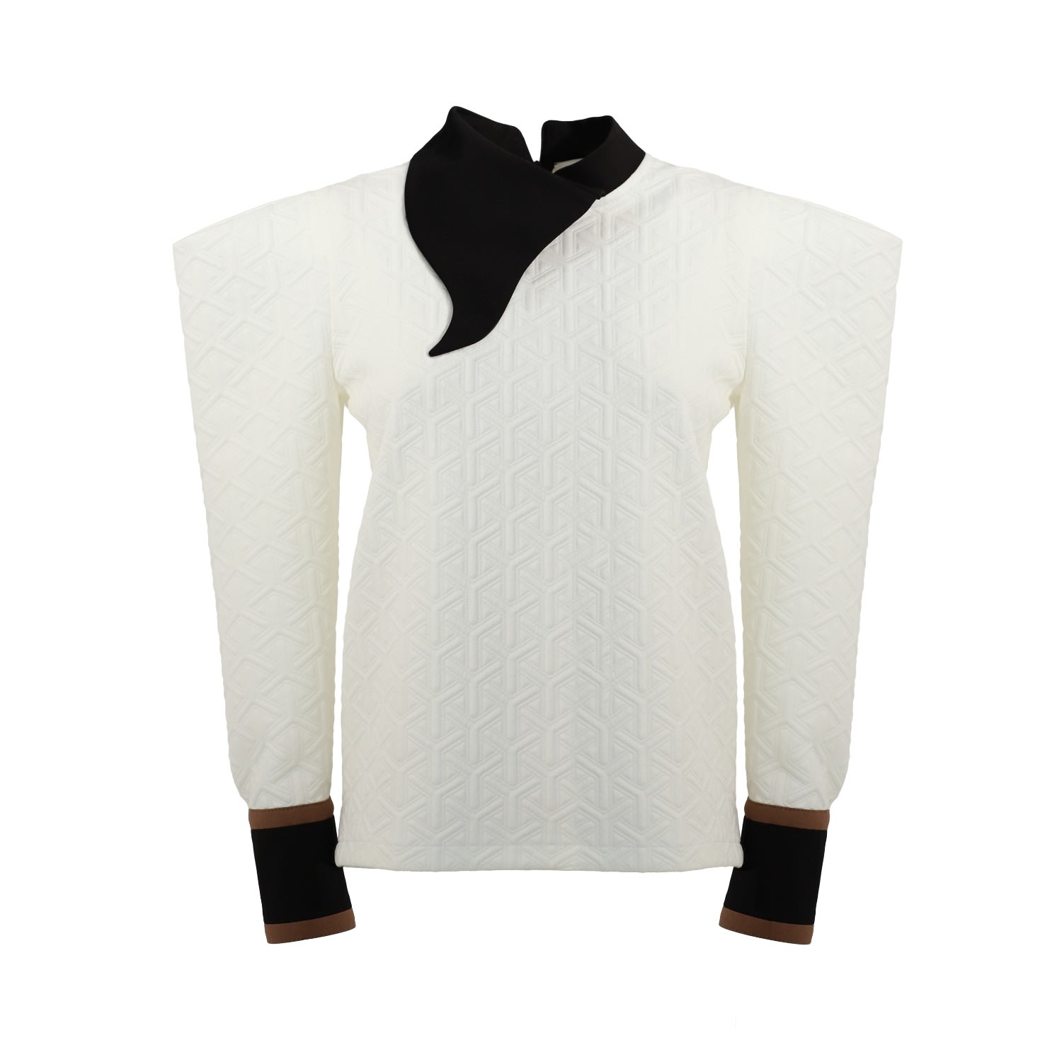 Julia Allert Asymmetrical Collar Blouse | White