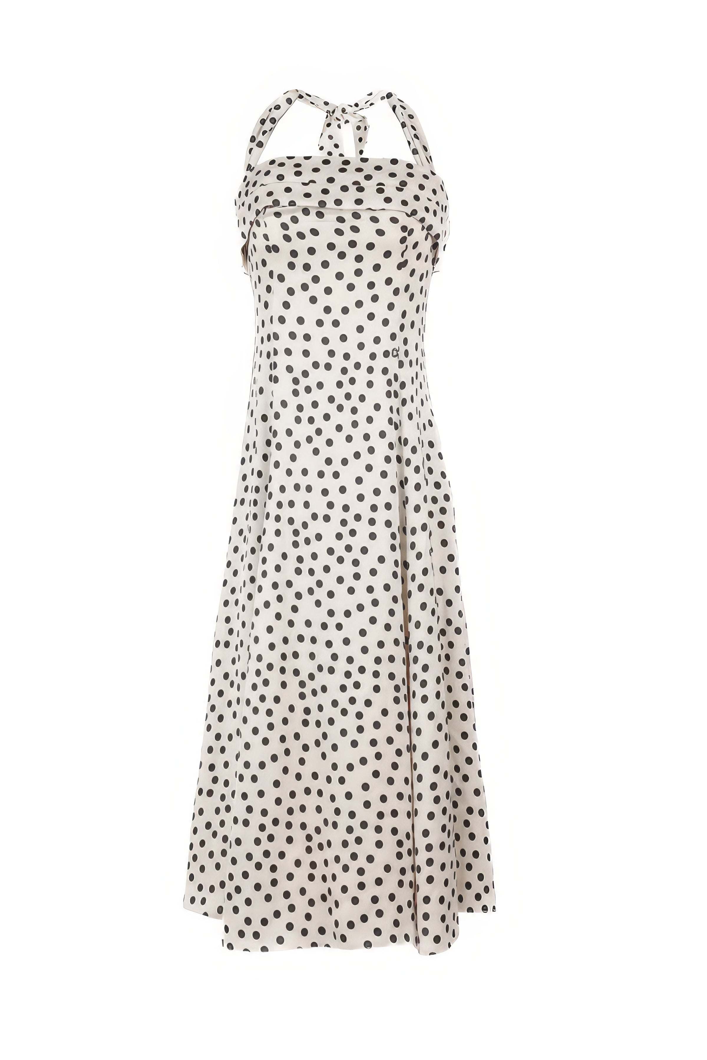 Women's White Polka Dot Strapless Dress, Melissa | Small | Luna Fashion House