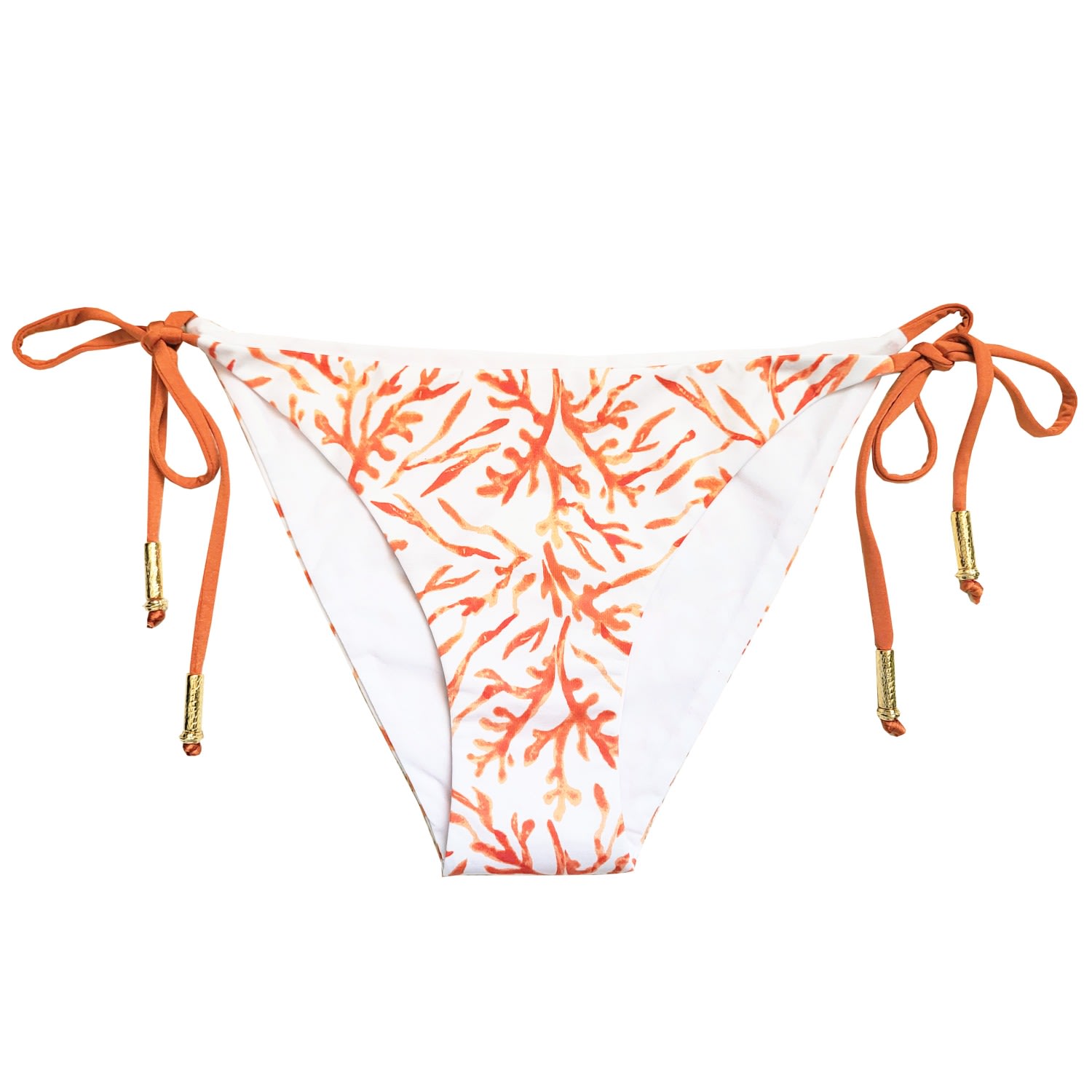 Women’s White Souira Marisa Tie Side Bikini Bottom Orange Small Ã”salÃ©