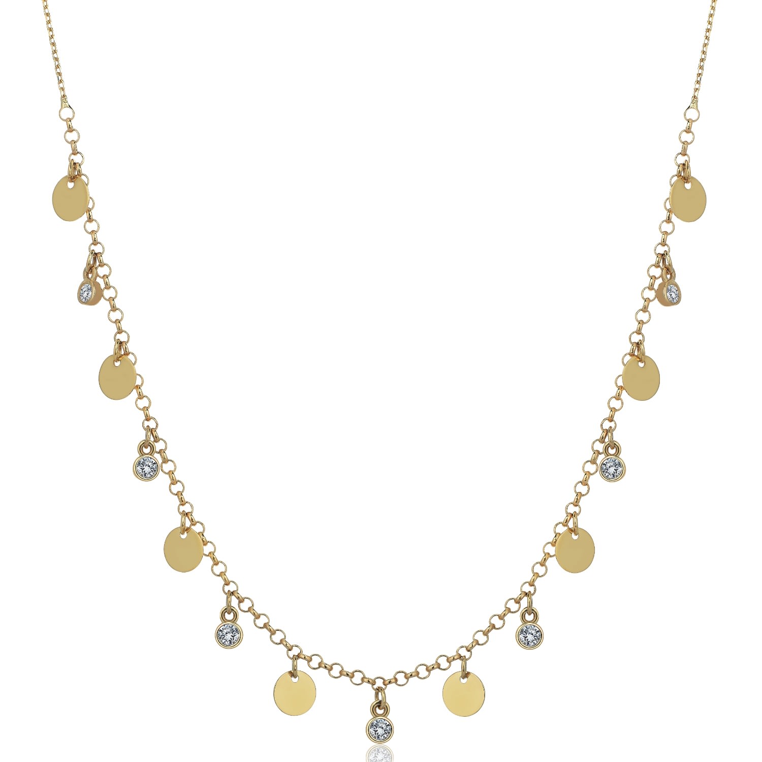 Odda75 Women's Gold / White Luck Necklace In 14k Gold In Gray