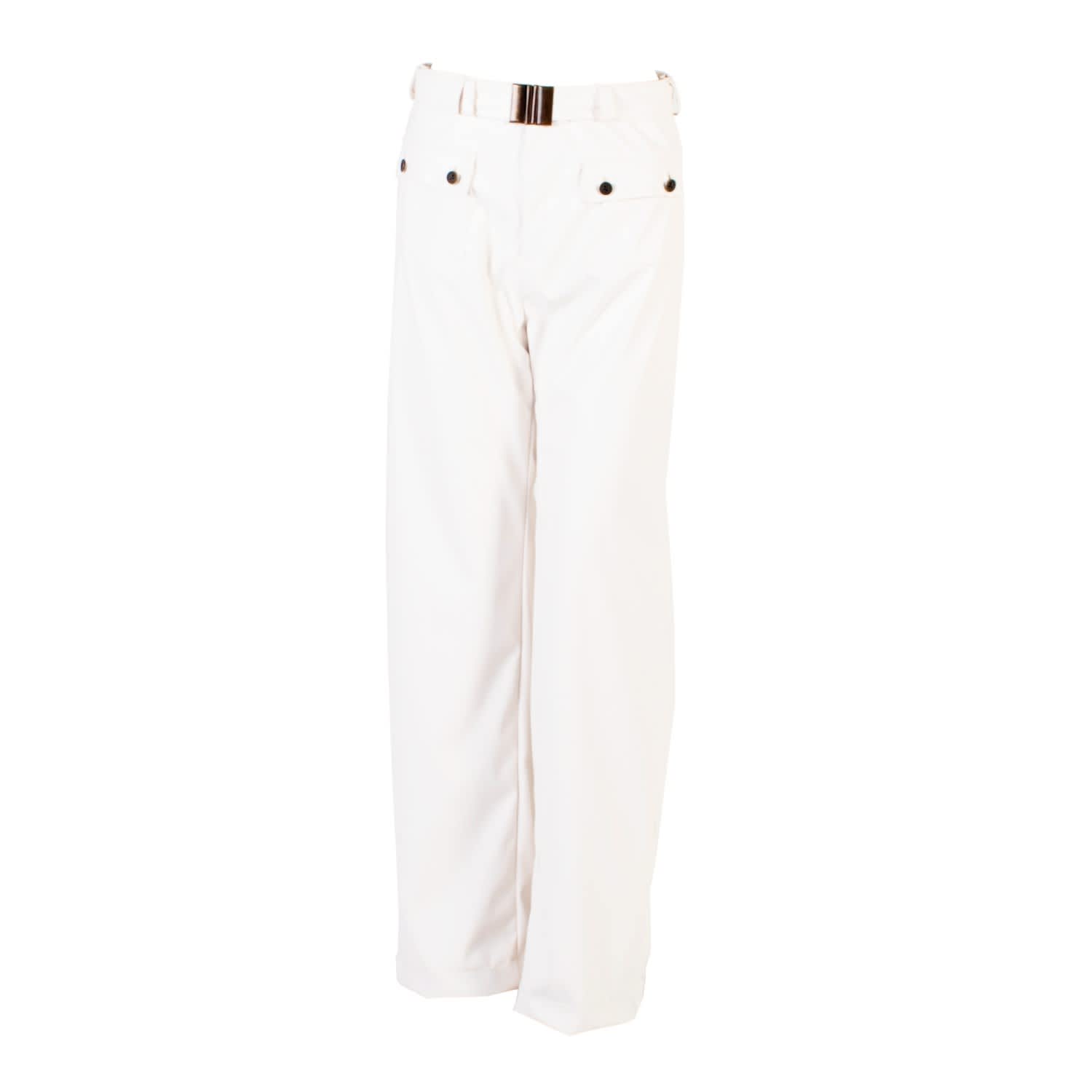 white vinyl trousers