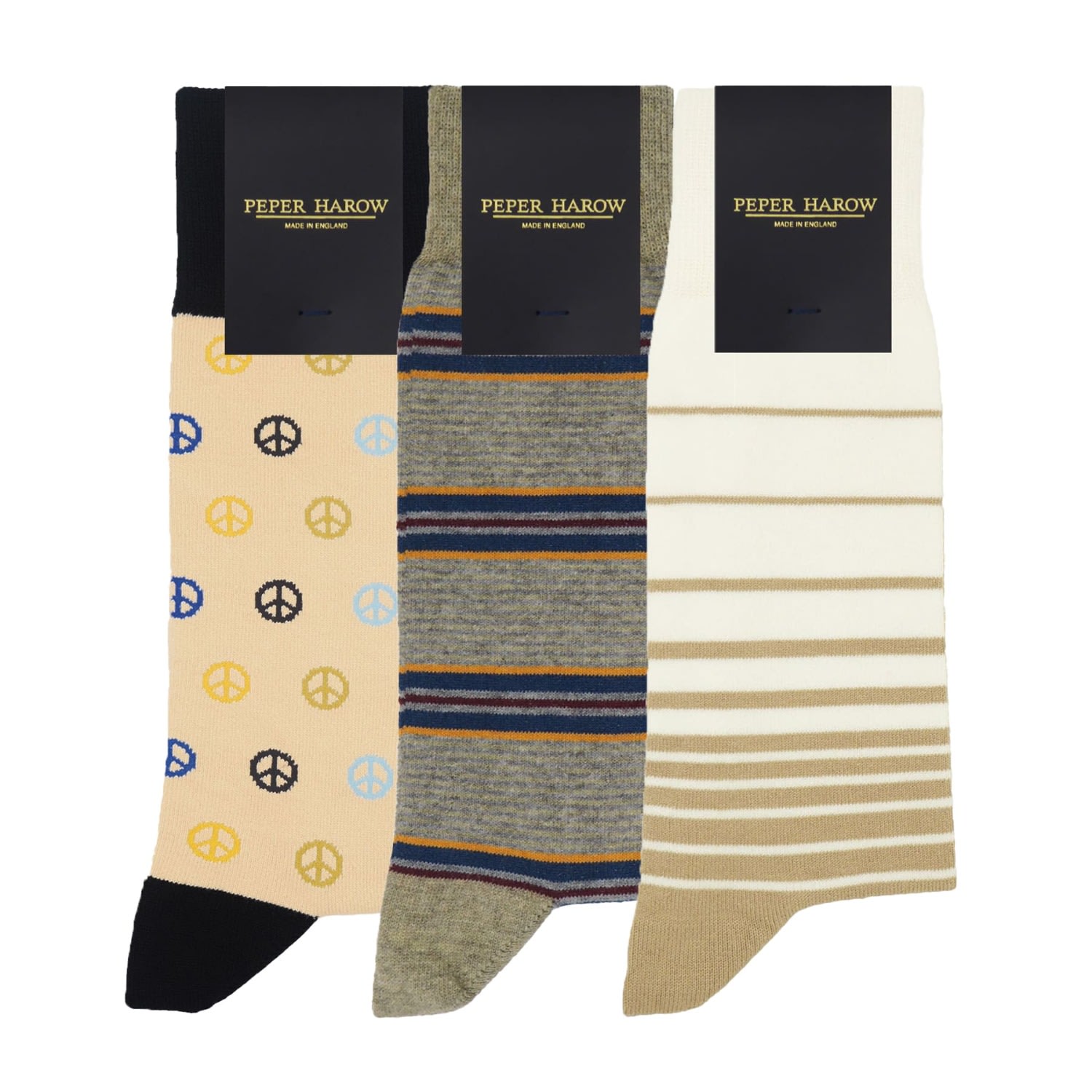 Peper Harow - Made In England Men's Men's Socks Bundle - Beige In Beige