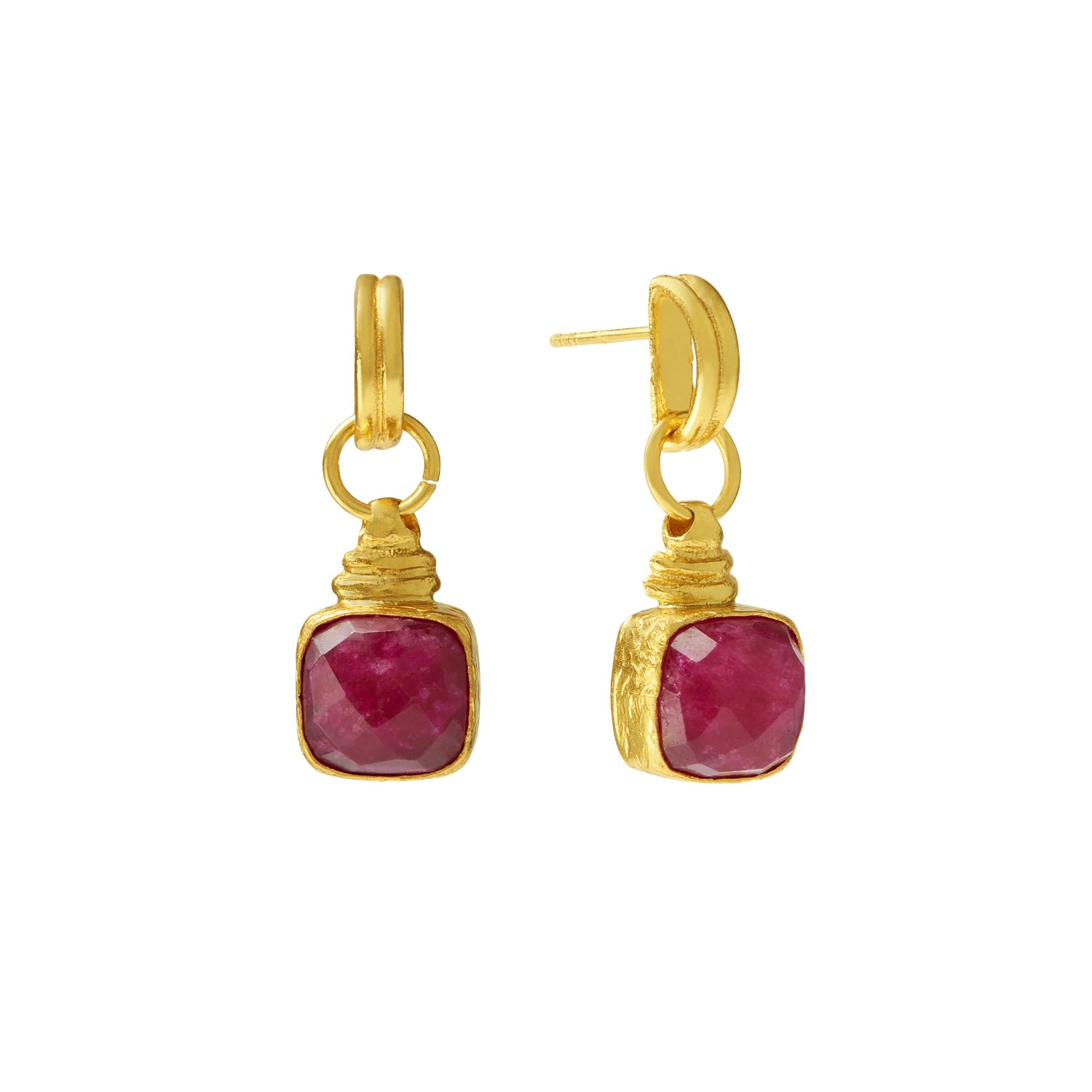 Women’s Gold / Red Eleanor Ruby Drop Stud Earrings Ottoman Hands