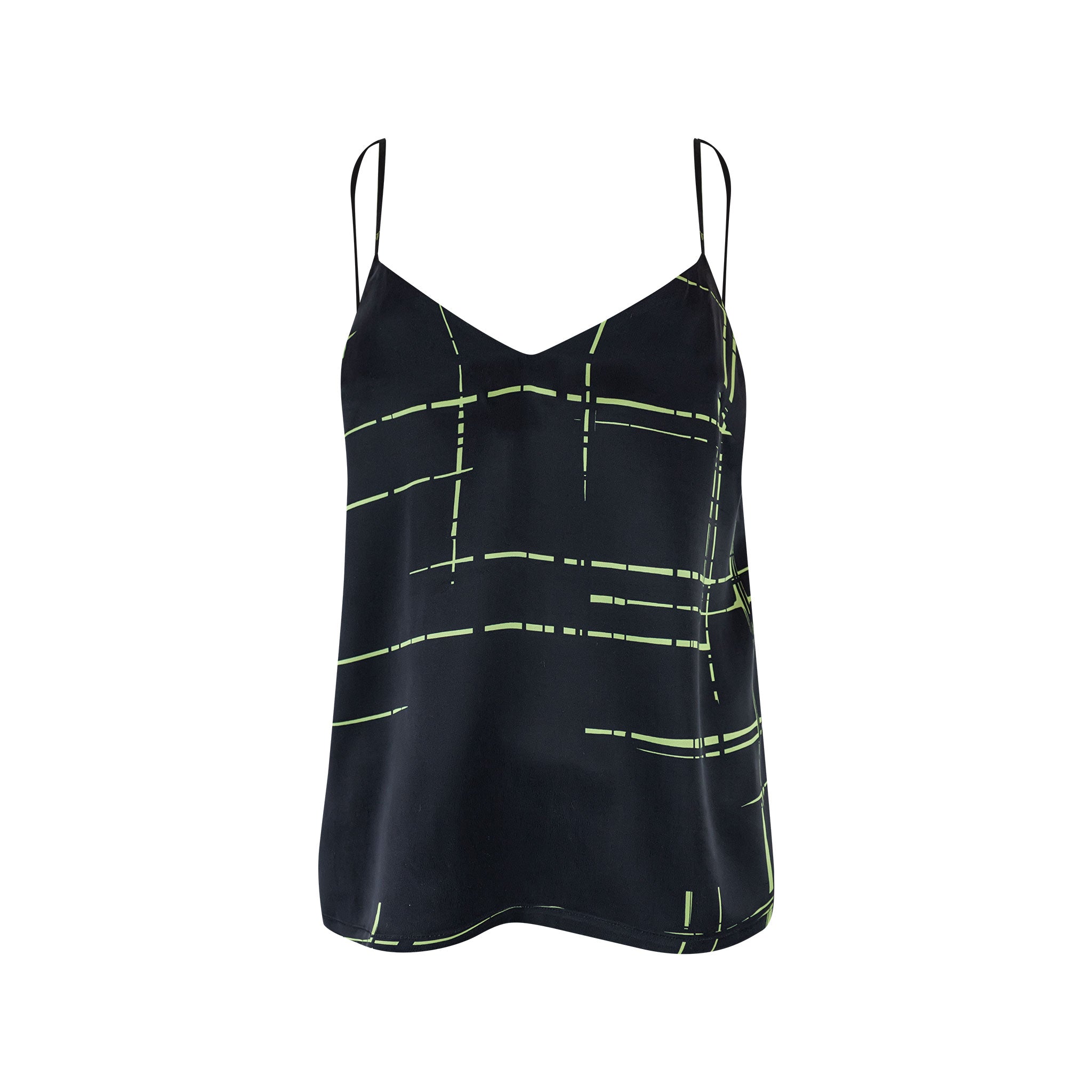 Nokaya Women's Silk Dreamscape Camisole Black Check In Black