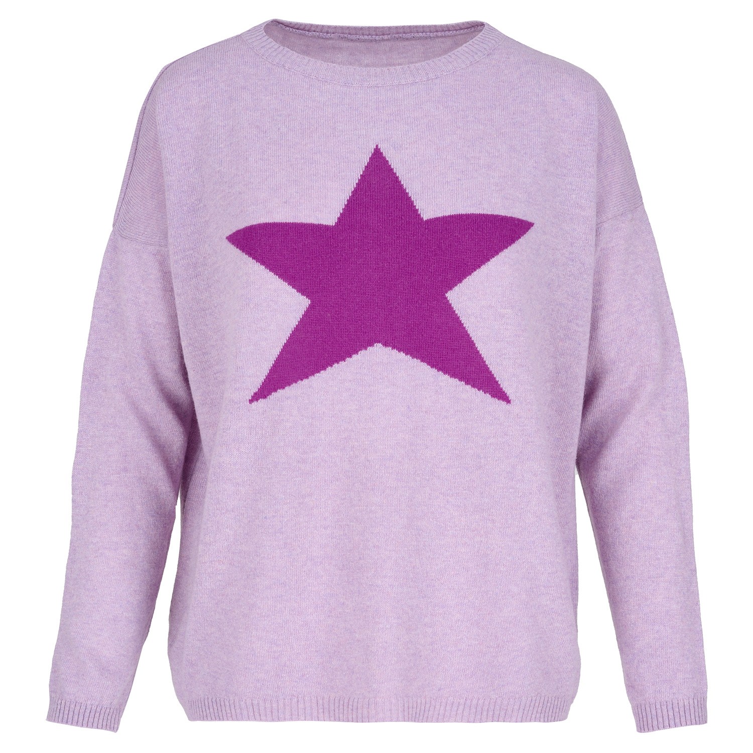 Women’s Pink / Purple Cashmere Mix Sweater In Lilac With Purple Star One Size At Last...