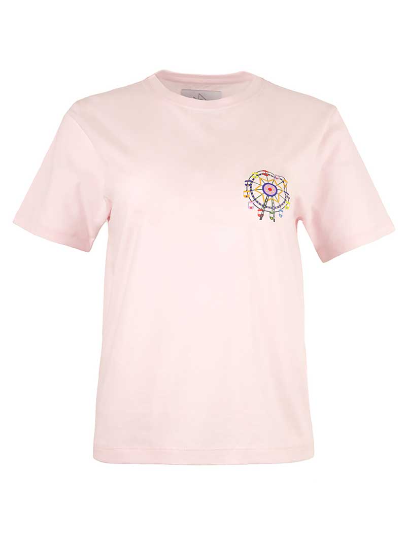 Blonde Gone Rogue Women's Pink / Purple Ferris Wheel Graphic Print Tee, Organic Cotton, In Pink