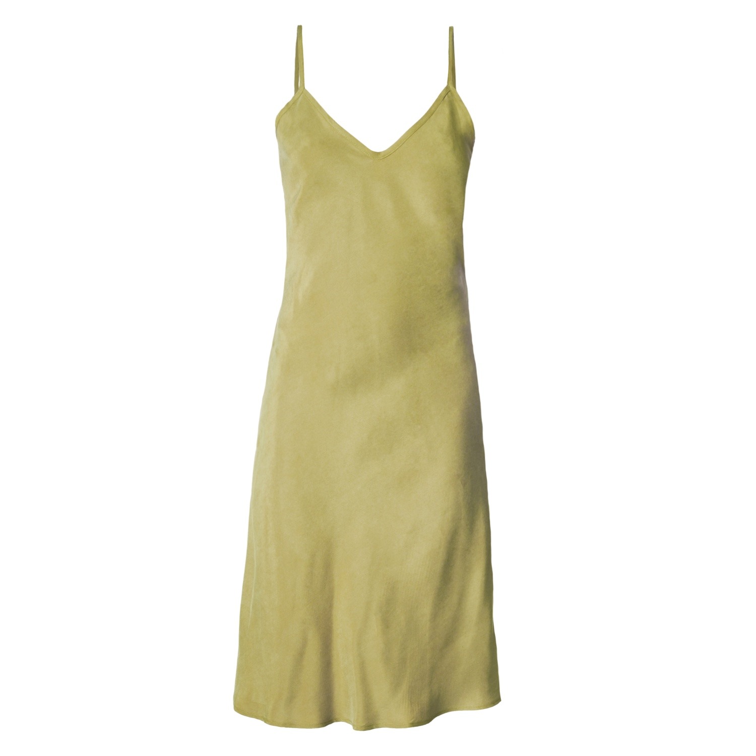 Leaf Green Vegan Silk Slip Dress by Italia A Collection