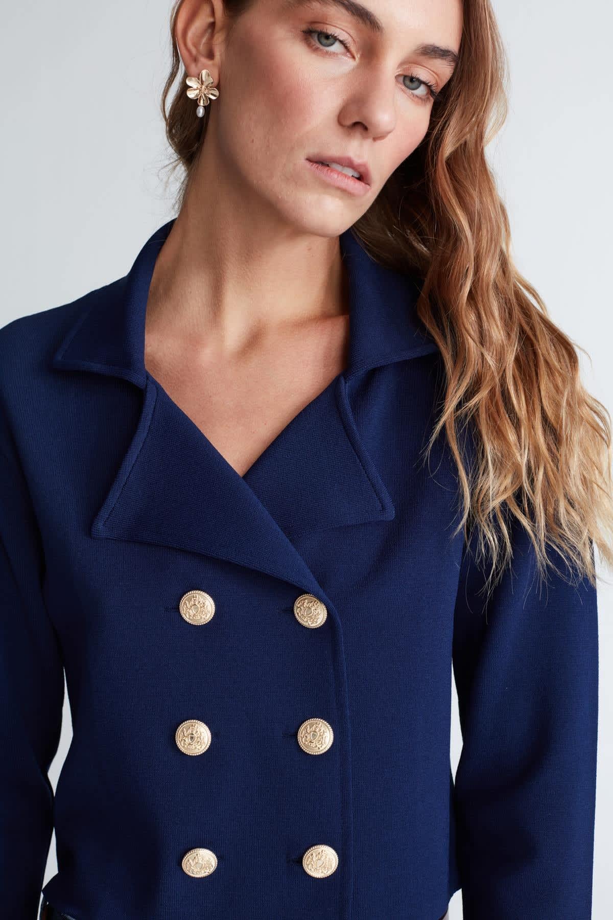 Navy crop shop blazer