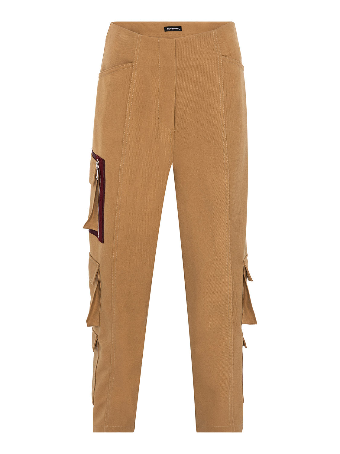 Nocturne Women's Brown Cargo Pocket Pants