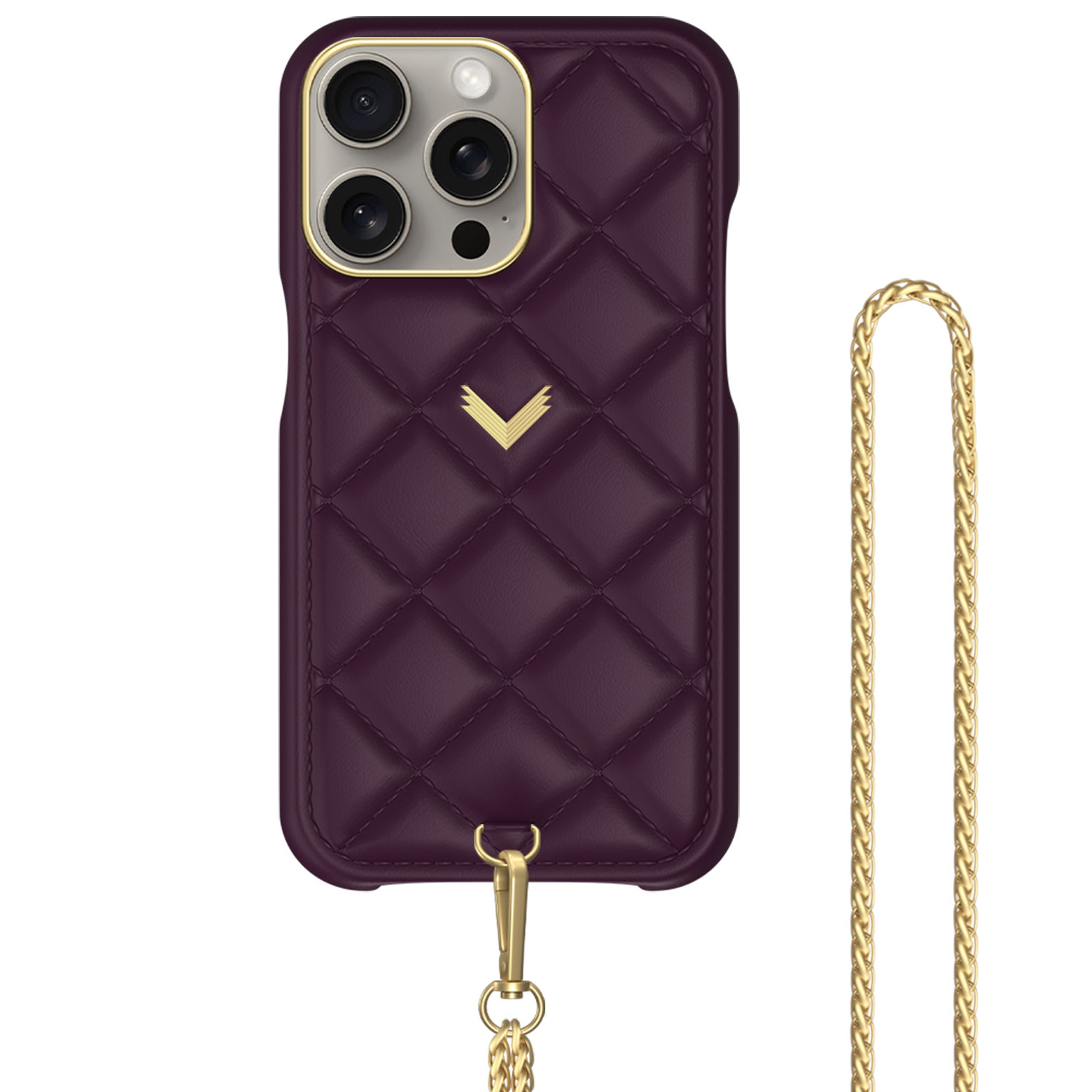 Velante Pink / Purple Calf Leather Phone Case, Kanda Texture, On The Go Edition, Gold, Royal Purple In Pink/purple