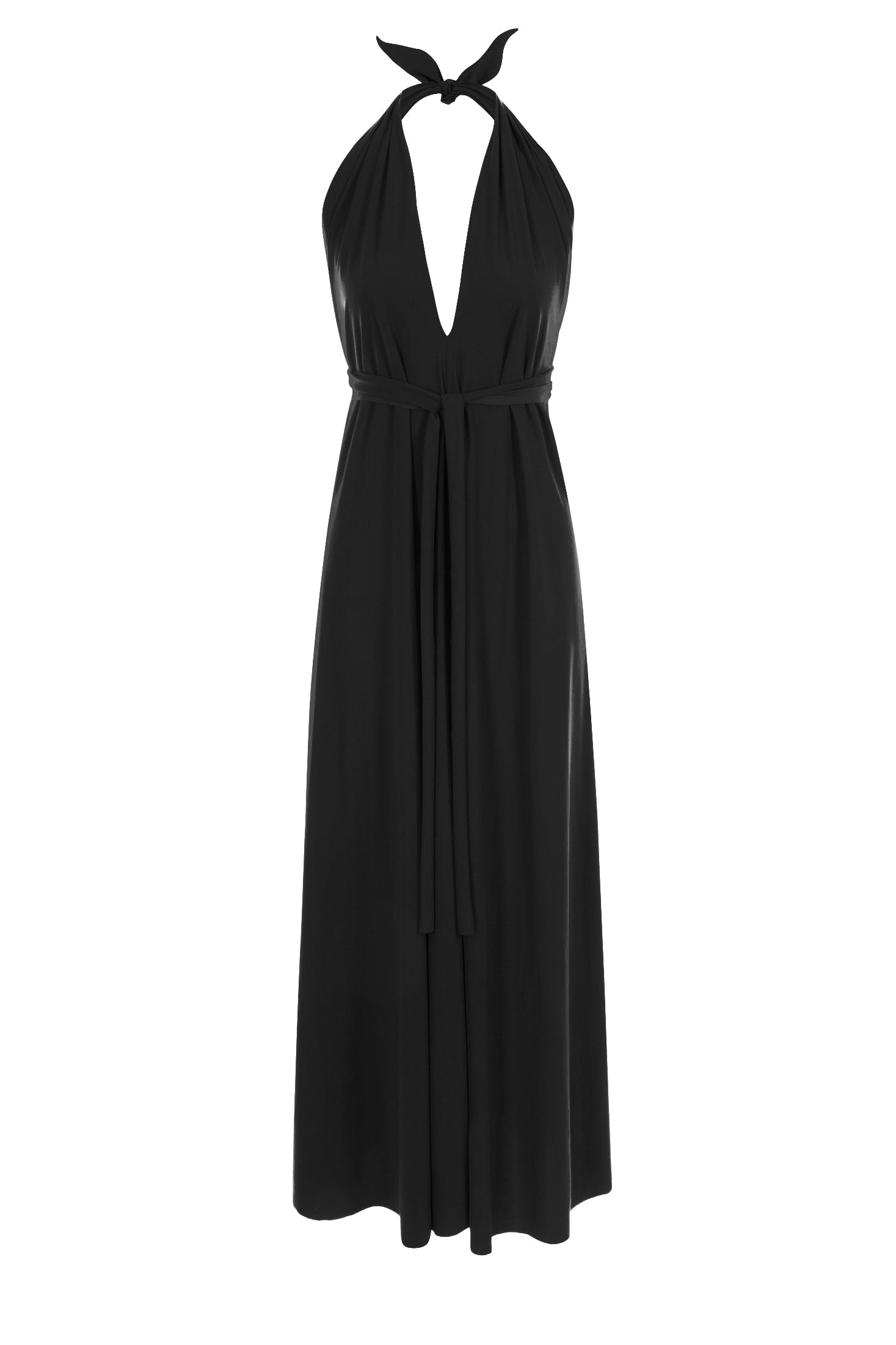 Sdress Women's Black / Pink / Purple Lucy Halterneck Dress With Sashes In Black/pink/purple