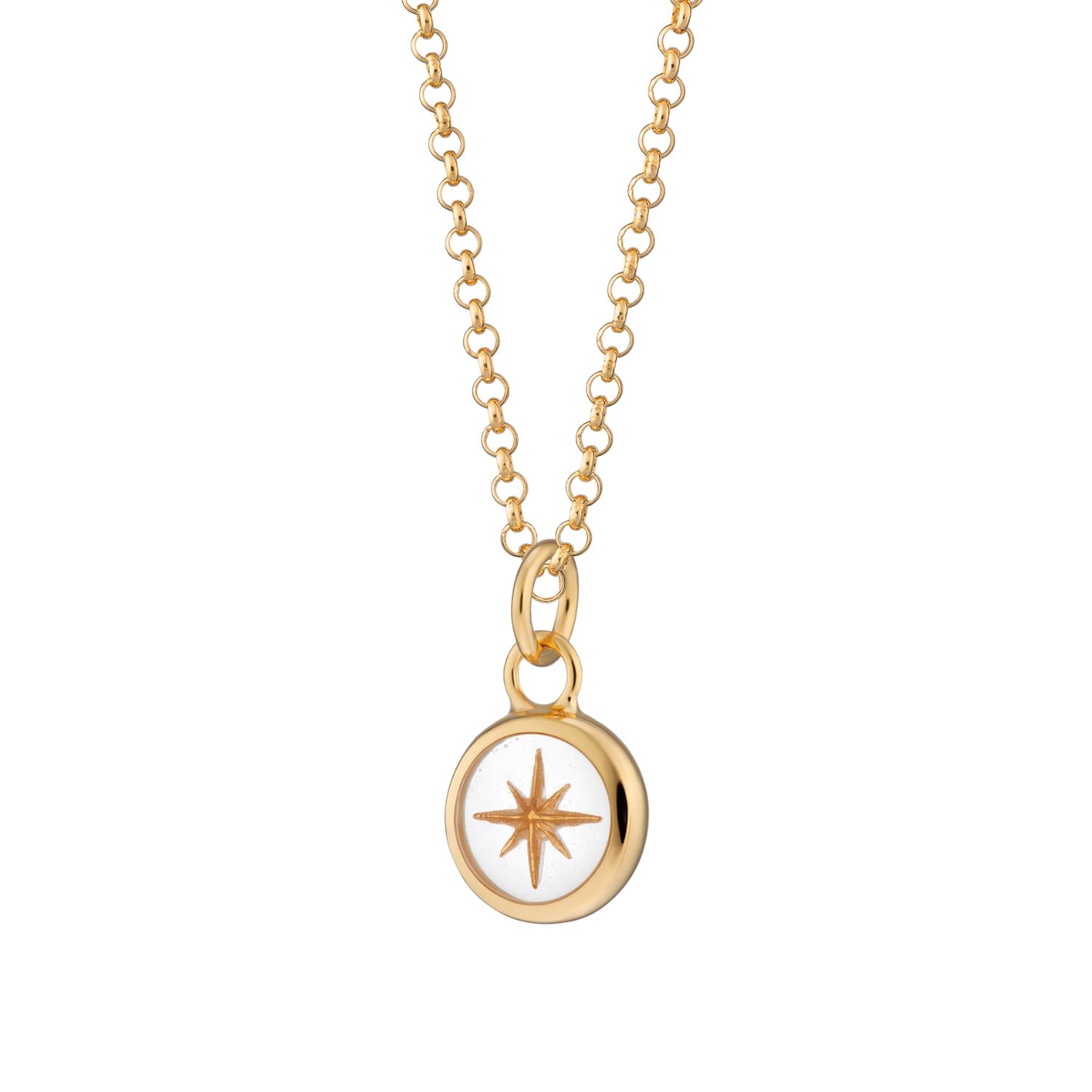 Women’s Gold / White Gold Plated White Star Resin Capture Necklace Lily Charmed