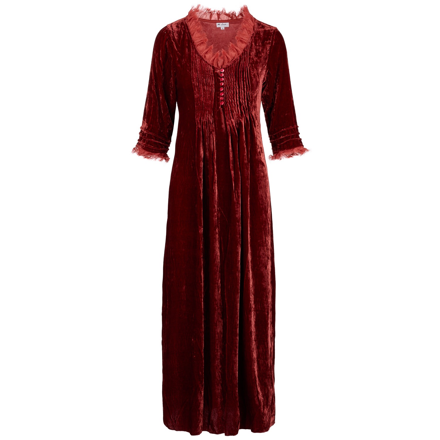 Women’s Brown Silk Velvet Annabel Dress In Terracotta Extra Small At Last...