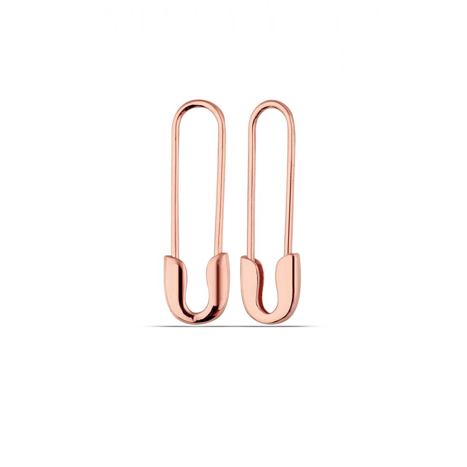 Spero London Women's Sterling Silver Safety Pin Earrings - Rose Gold