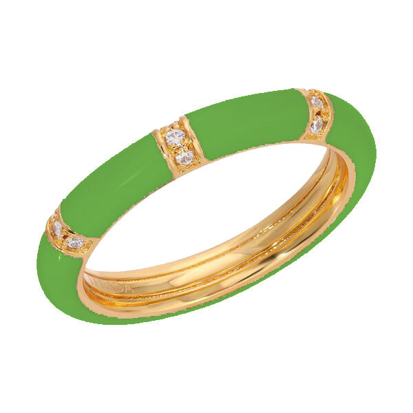 Leeada Jewelry Women's Green Lamill Stacking Ring