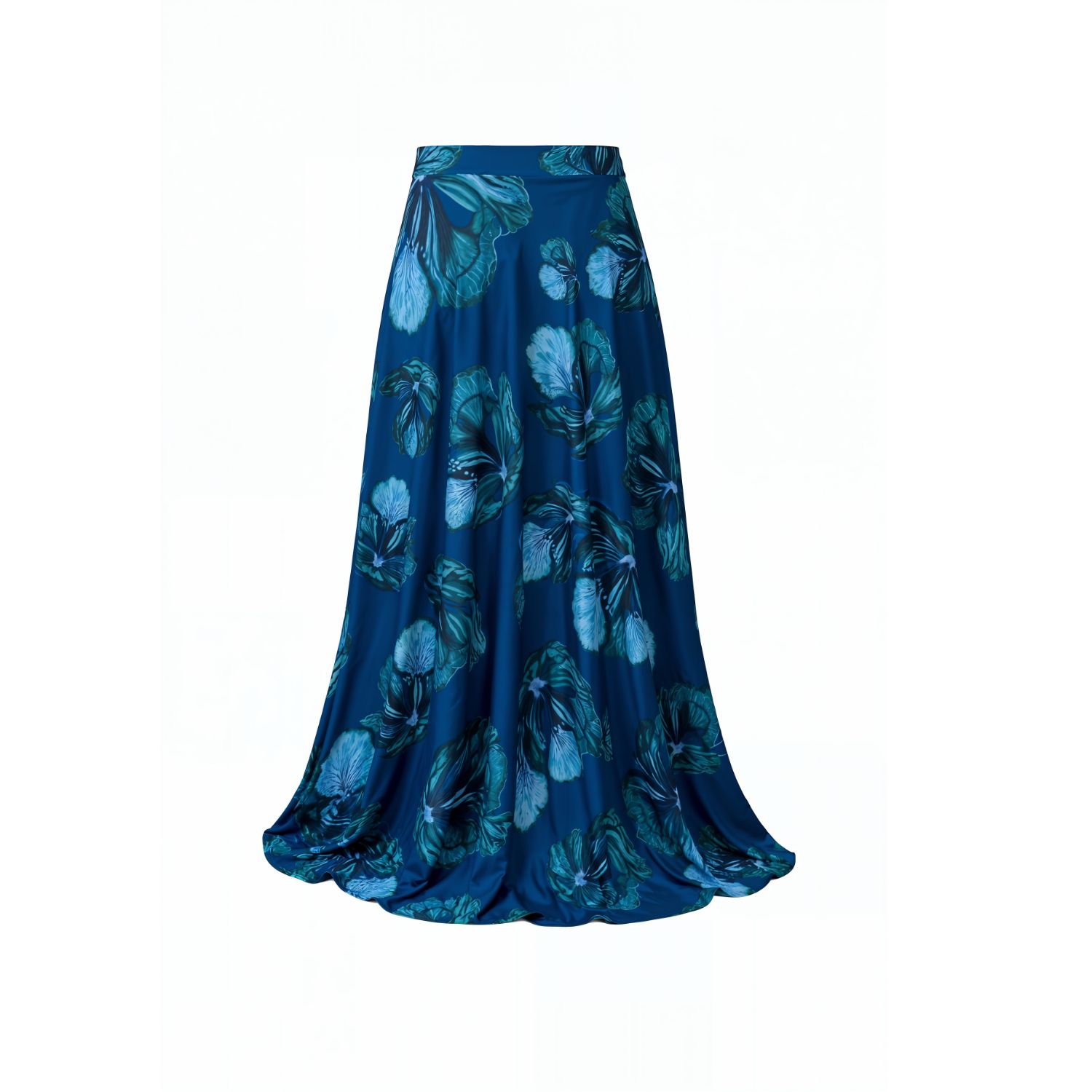 Women's Blue Floral Bomb Sakura Maxi Skirt | Medium | Janara Jones