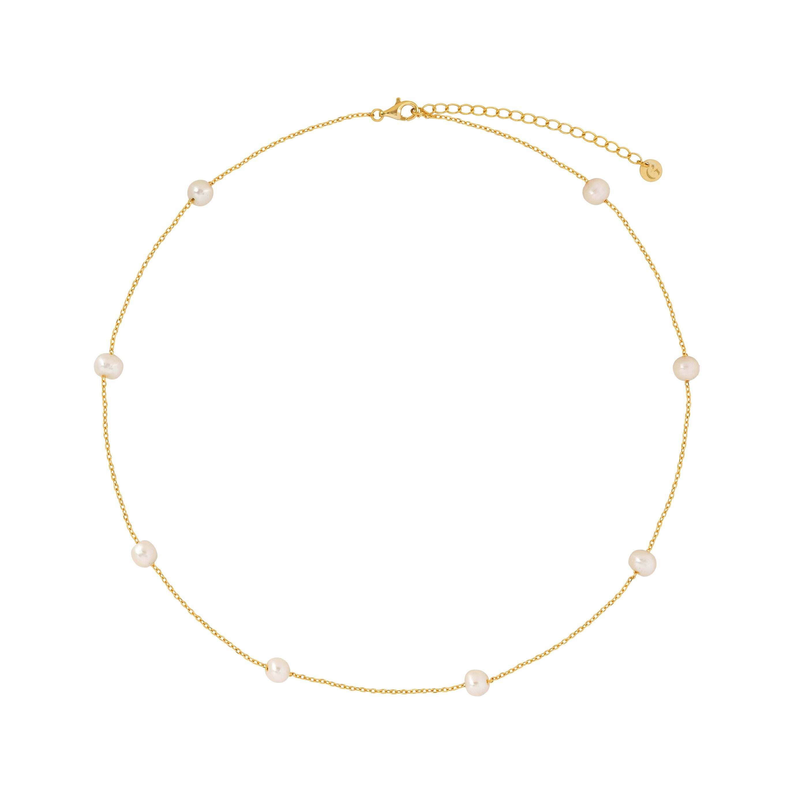 Women’s Gold / White Pearl Satellite Necklace In Gold Gold Trip