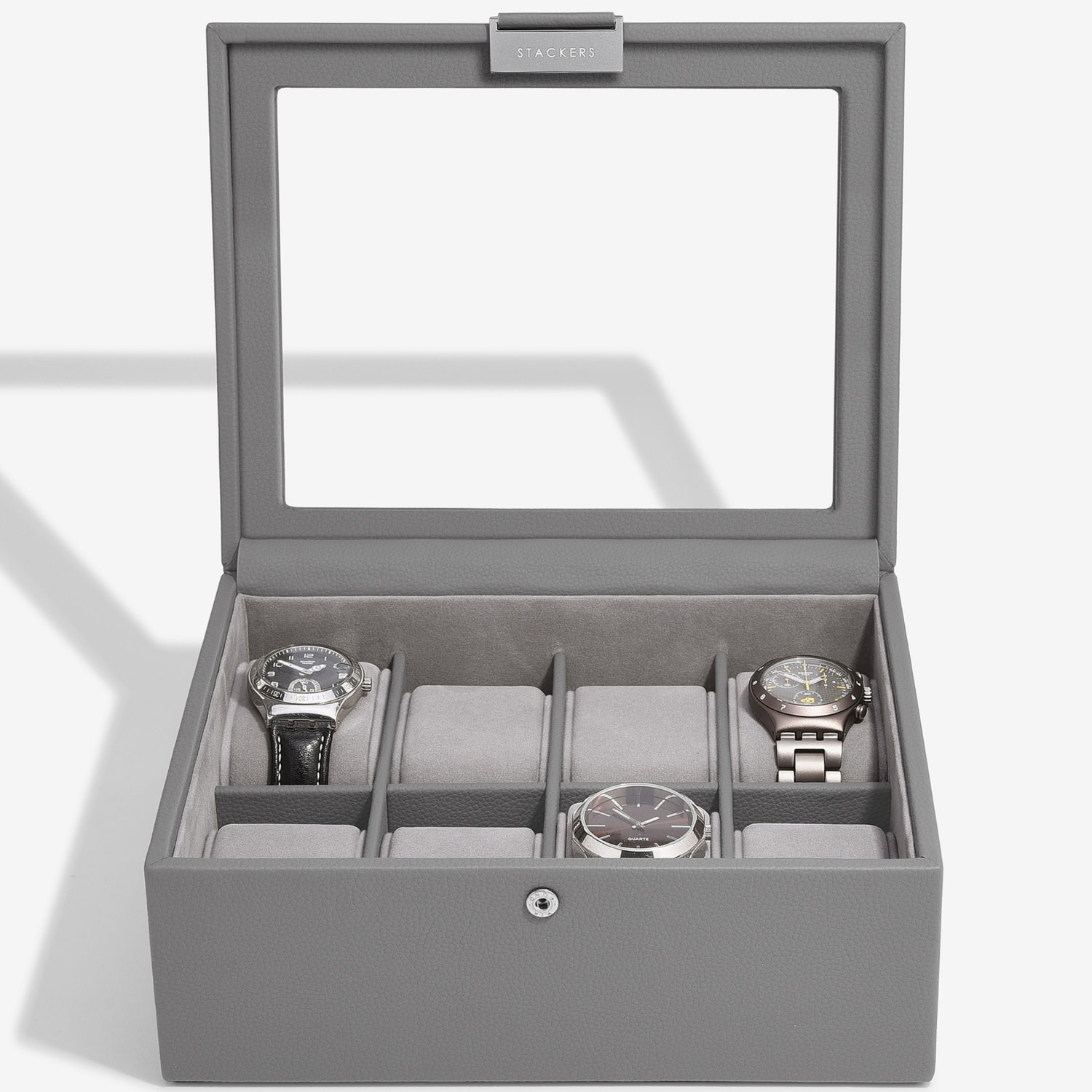 Stackers Men's  Slate Grey Eight Piece Watch Box In Grey
