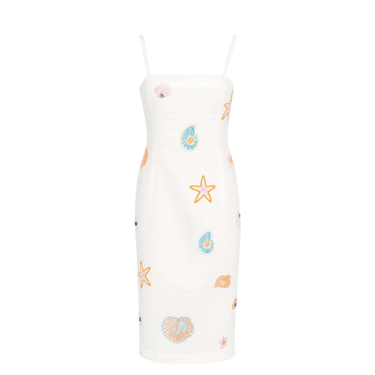 Oceanus Swimwear Women's Kiara Crystal Midi Dress White In White
