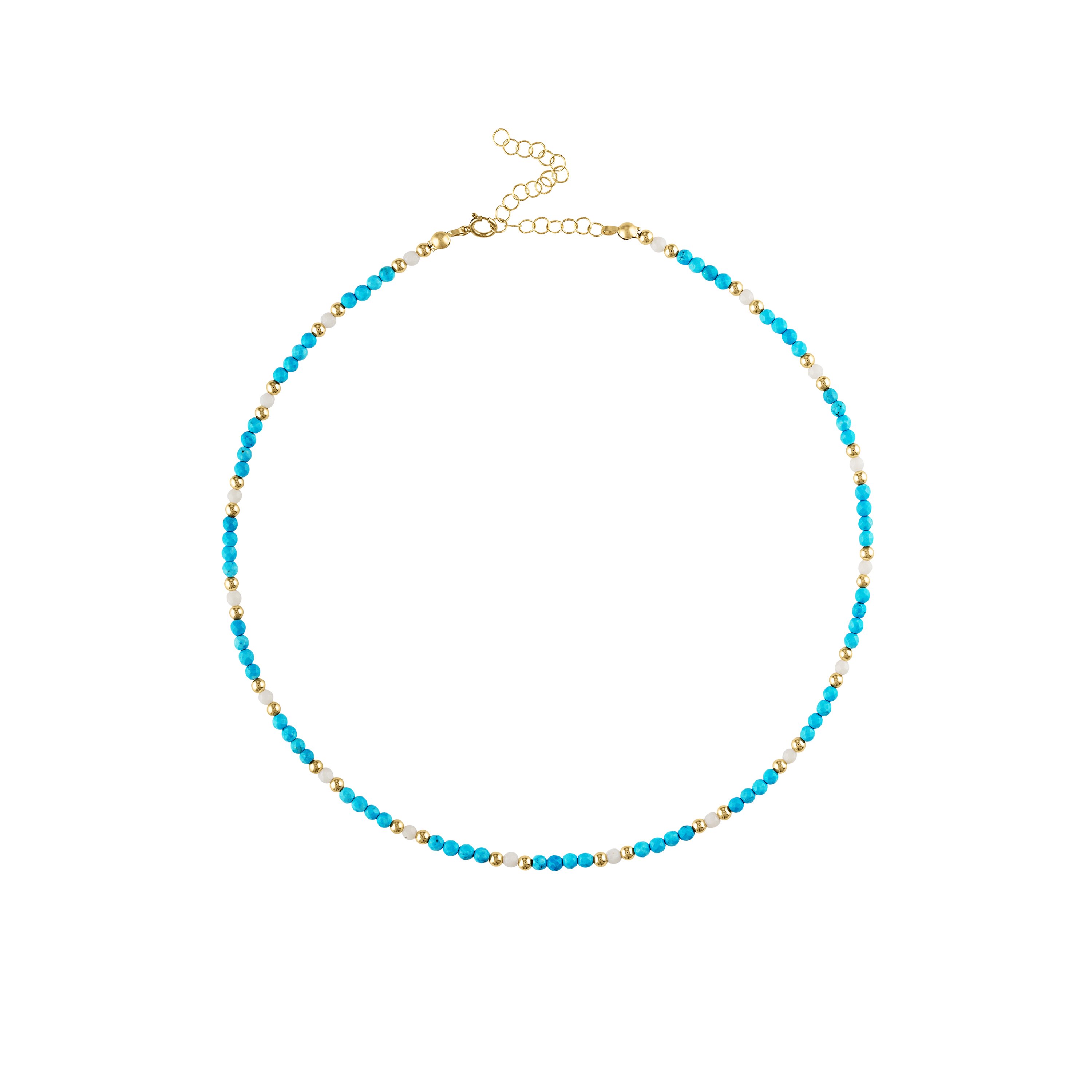 Women’s Blue Mykonos Turquoise Beaded Necklace Olivia Le