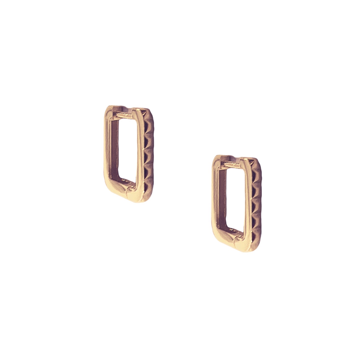 Women’s Sterling Silver Rectangular Hoop Earrings - Rose Gold Spero London