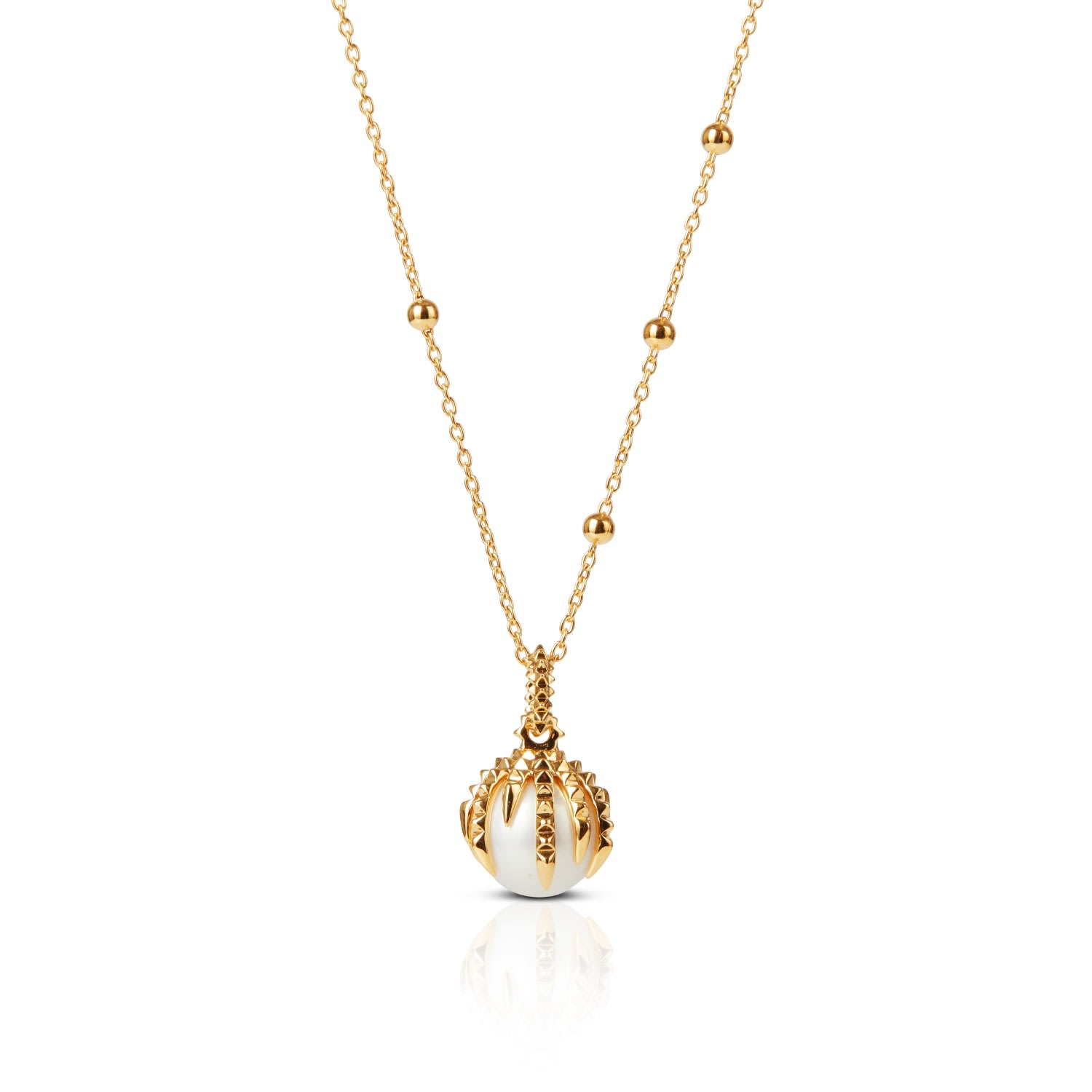 Kasun Women's The Pearl & The Dragon – Gold & Ivory Pearl Necklace In Gold
