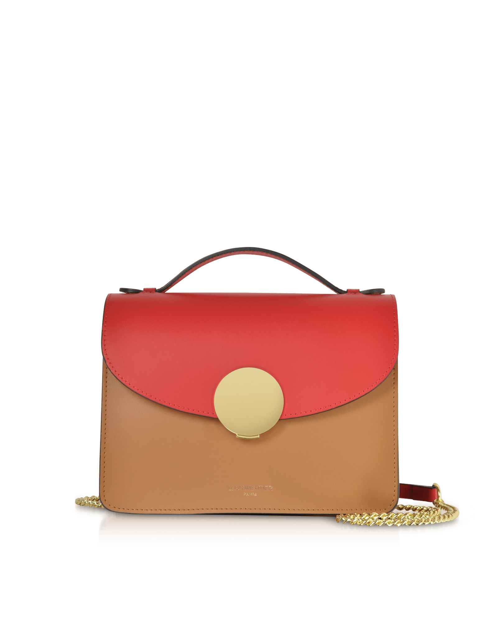 Le Parmentier Women's New Ondina Color Block Flap Top Leather Satchel Bag In Neutral