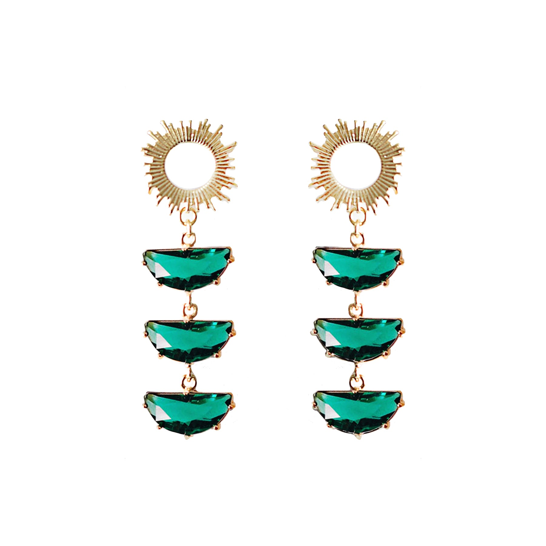 Women’s Supernova Studs - Emerald Adriana Pappas Designs