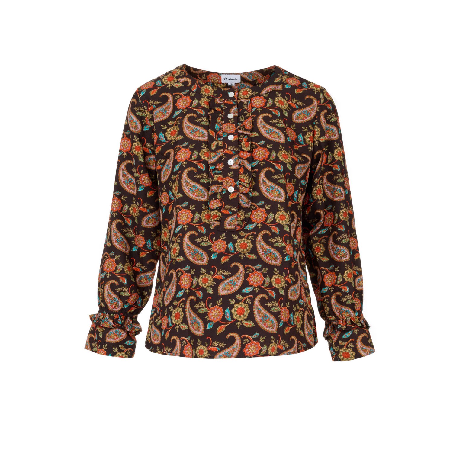 Women’s Brown Meg Shirt In Chocolate Paisley XXL At Last...