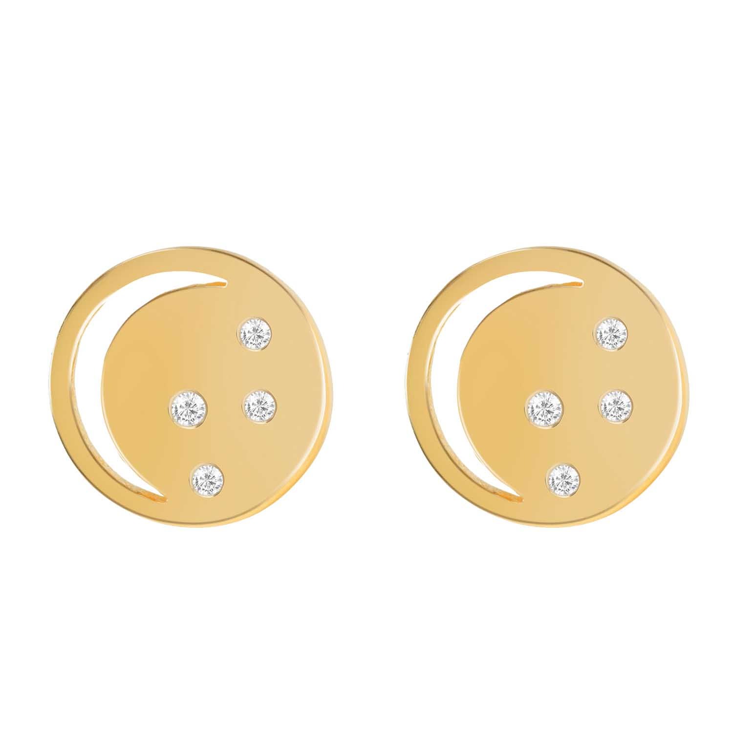 Women’s Gold Eclipse Studs With White Topaz Neola Design