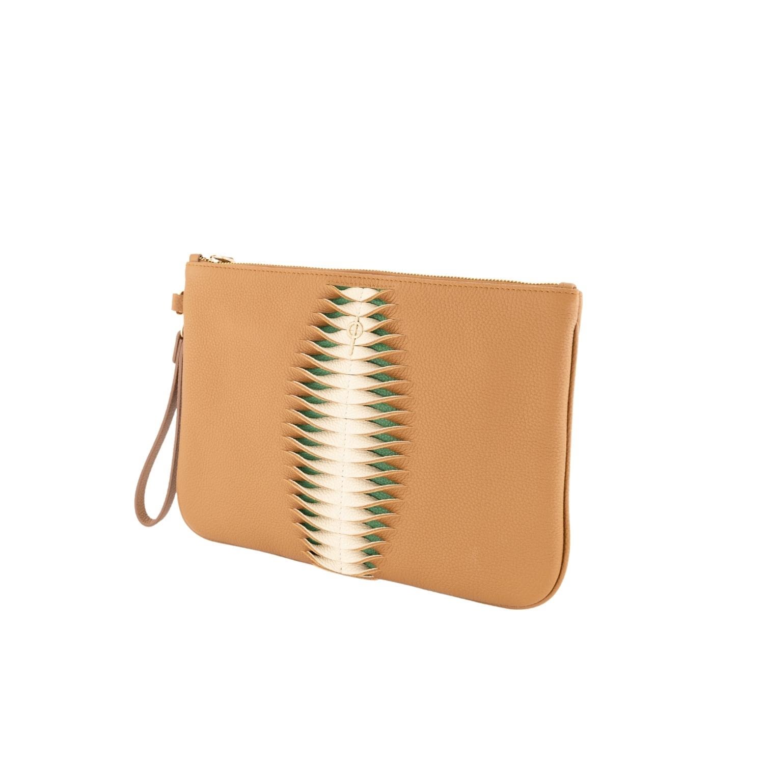 Otrera Women's Brown Clutch Hera Leather Bag Tan In Brown