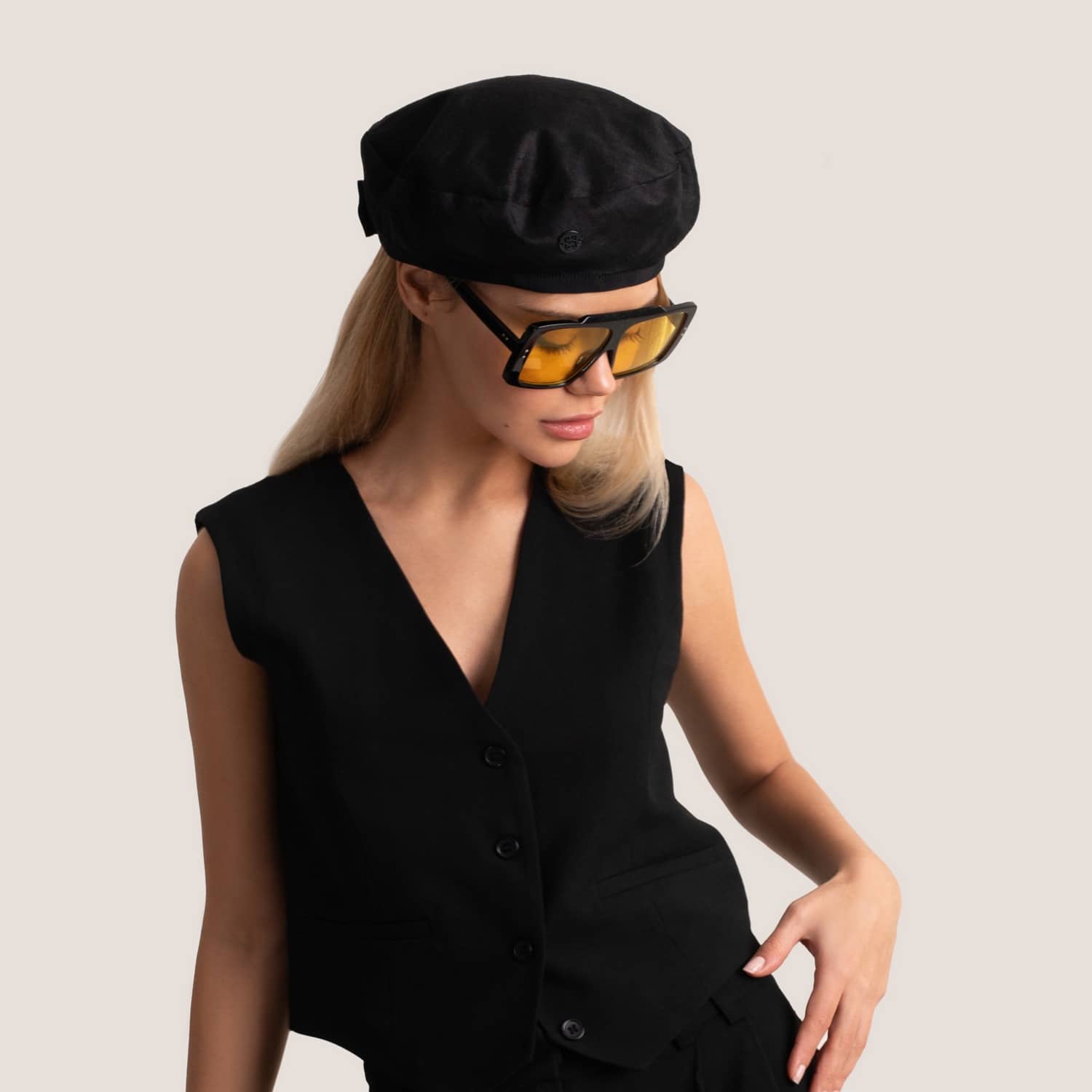 Catch Me - Black Silk French Beret Hat | SIBI Hats | Wolf & Badger