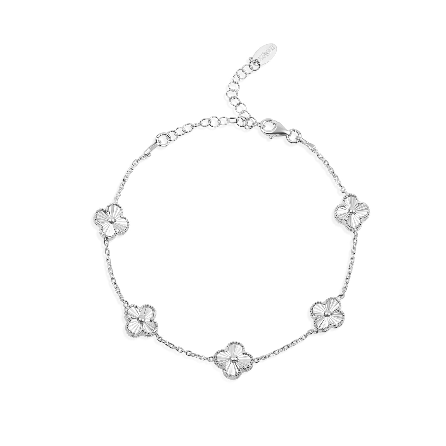 Shymi Women's Multi Mini Fluted Clover Bracelet - Silver