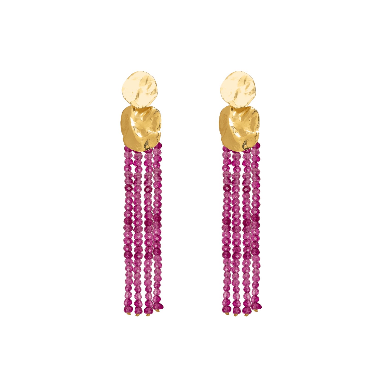 Women’s Gold / Pink / Purple Liliana Fuchsia Earrings Lavani Jewels